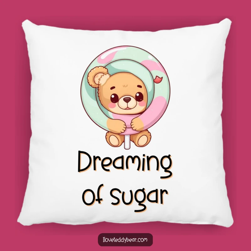 Soft Funny Teddy Bear Lollipop Peek Pillow: Cuddle Up Sweetly!