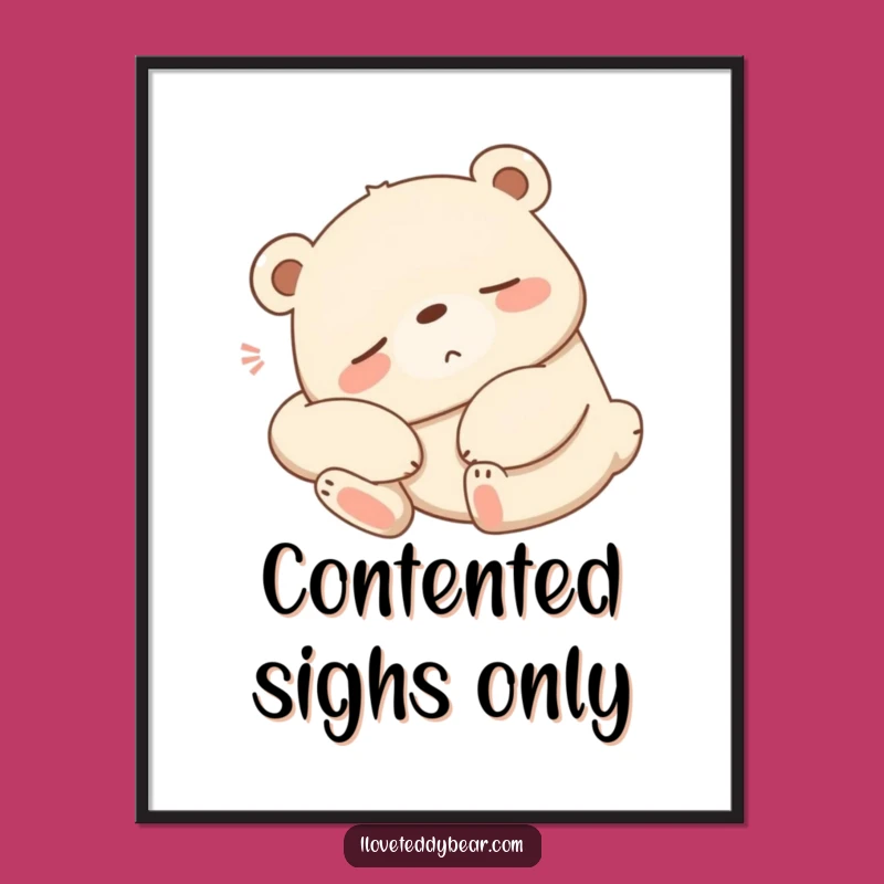 Funny Sleepy Bear Digital Art - Instant Relaxing Decor for Peaceful Homes
