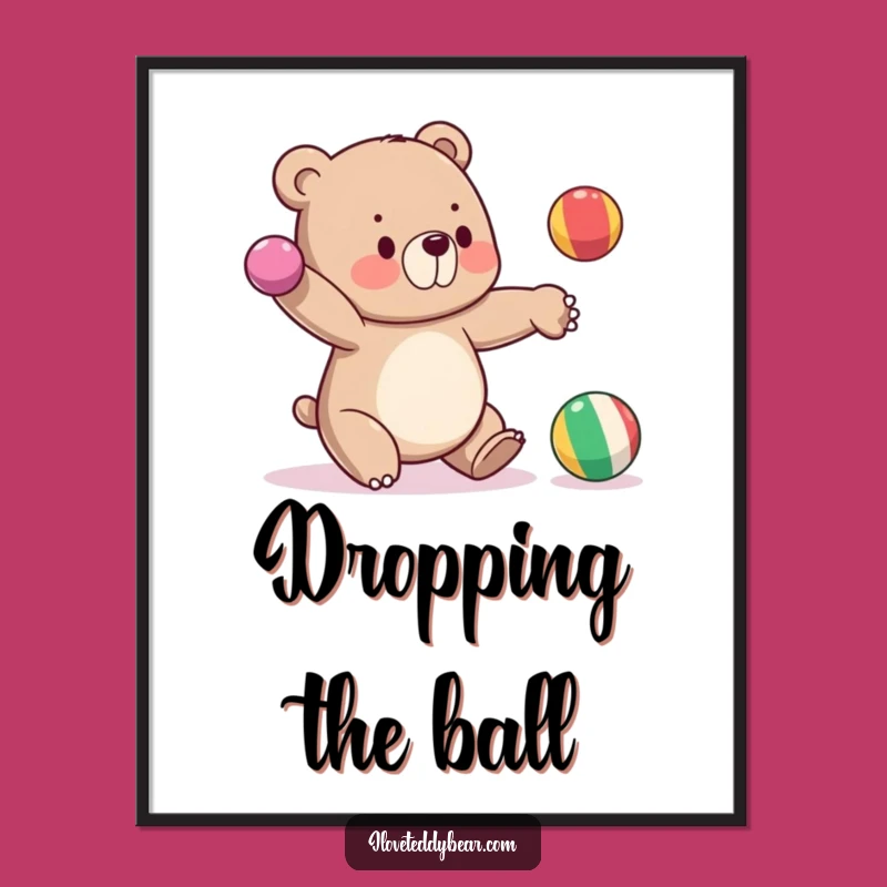 Funny Bear Juggling Digital Art, Bring Circus Vibes Home - A Great Gift