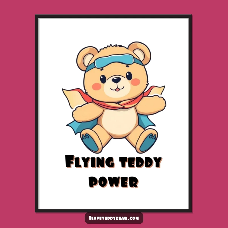 Funny Superhero Teddy Bear Digital Art - Instant Heroism & Fun!