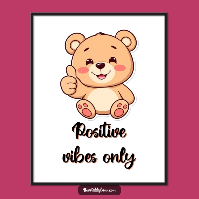 Funny Teddy Bear Thumbs Up Digital Art: Instant Positive Decor
