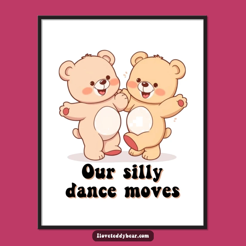 Funny Teddy Bears Dancing Digital Art: Instant Goofy Decor