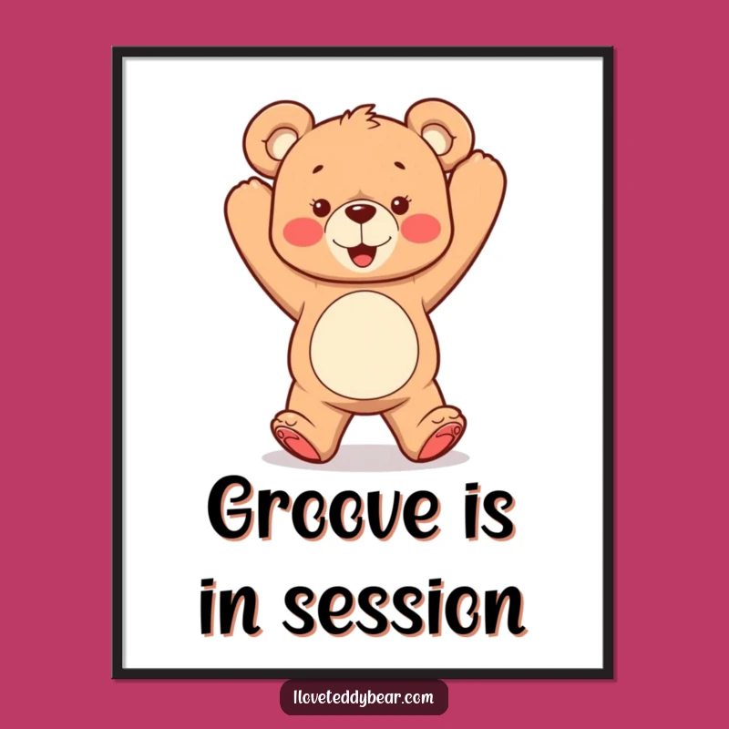 Funny Dancing Teddy Bear Digital Art: Energetic Moves, Downloadable Funny Gift