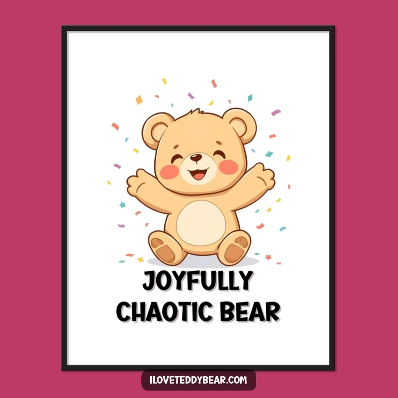 Funny Teddy Bear Confetti Digital Print: Instant Party - Amazing Gift!