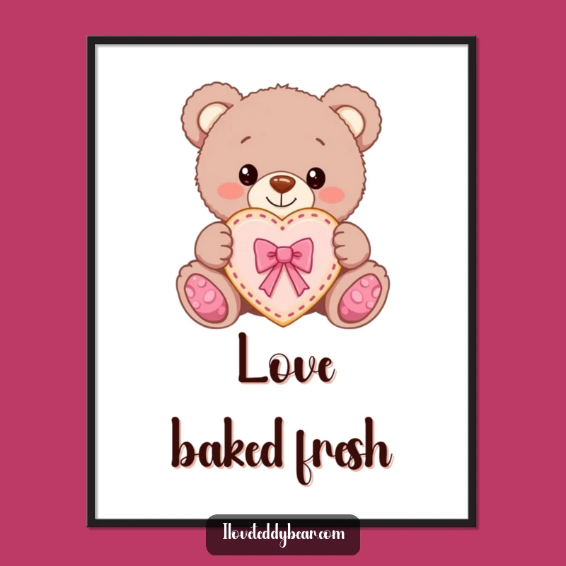 Funny Teddy Bear Cookie Gift Digital Art: Instant Sweet Decor