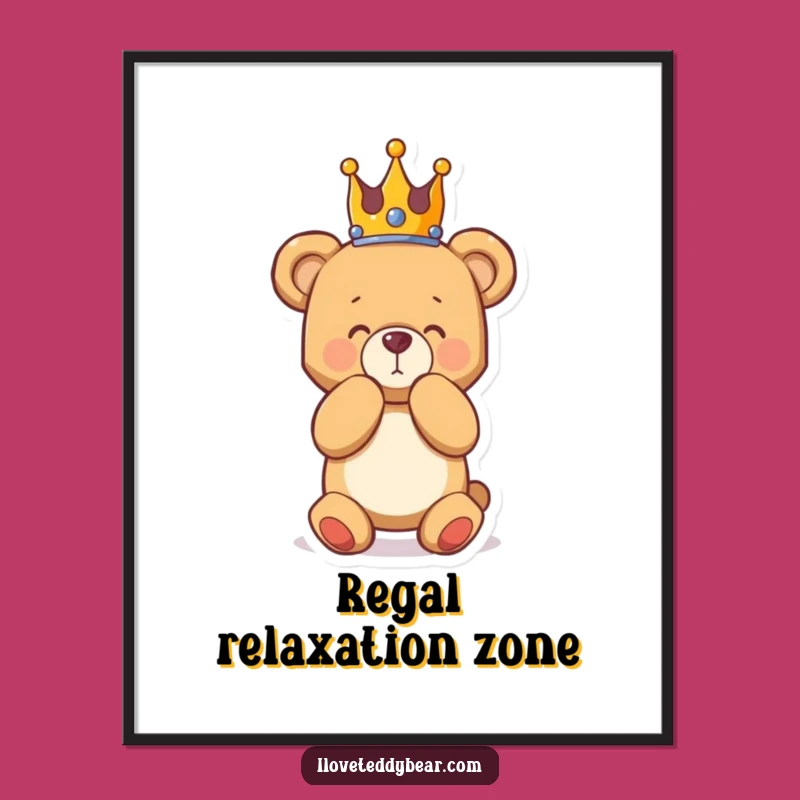Funny Royal Teddy Bear Digital Art: Dramatic Bowing Design, Downloadable Funny Gift