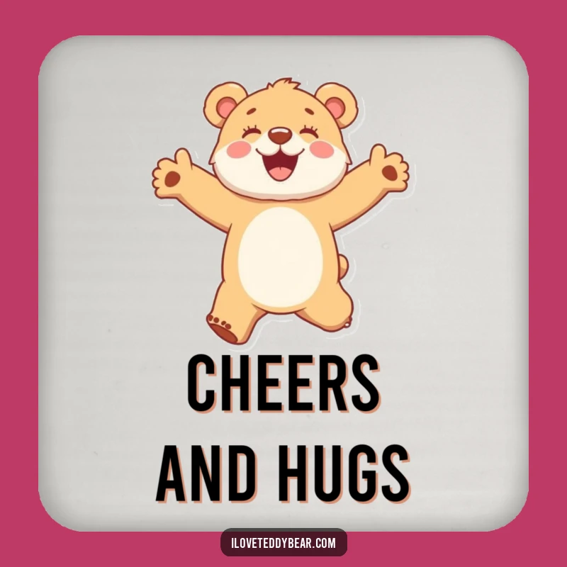 Funny Bear Cub Drink Coaster - Protect Surfaces, Perfect Funny Gift for Hosts