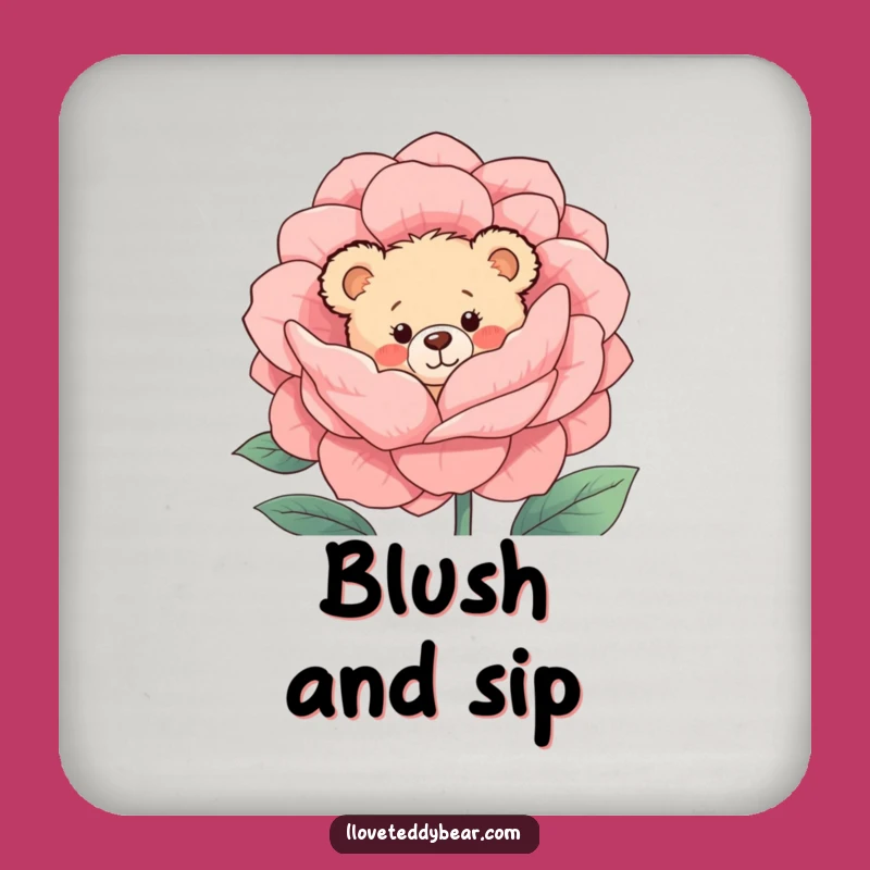 Funny Shy Bear Coasters: Set of Teddies Peeking, Cute and Funny Drink Protection