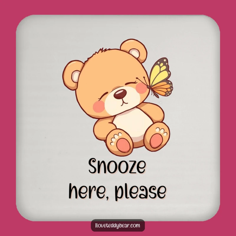Funny Teddy Bear Butterfly Coaster - Protect Surfaces with Whimsical Humor