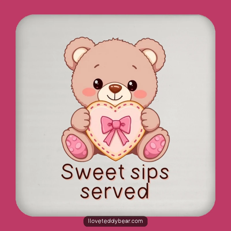 Funny Teddy Bear Cookie Gift Coaster: Sweet Drink Protection