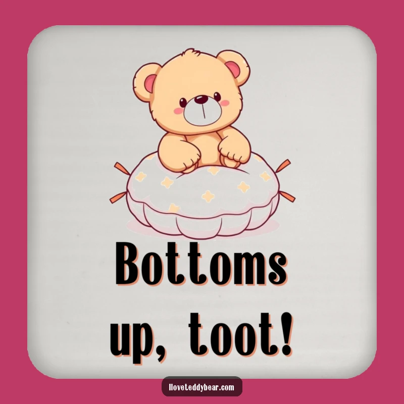 Funny Teddy Bear Whoopee Cushion Coaster - Hilarious Table Protection