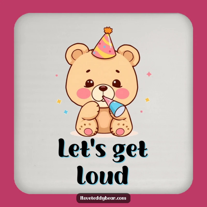 Funny Bear Cub Party Coaster - Protect Surfaces with Festive Fun
