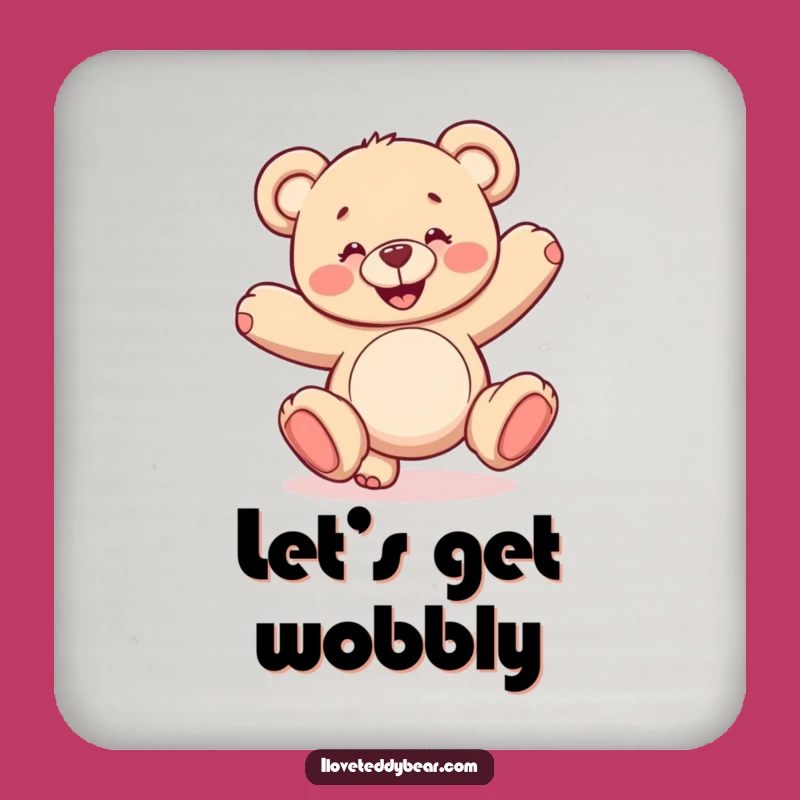 Funny Wobbly Cartwheel Teddy Bear Coaster - Protect Surfaces with Hilarious Style