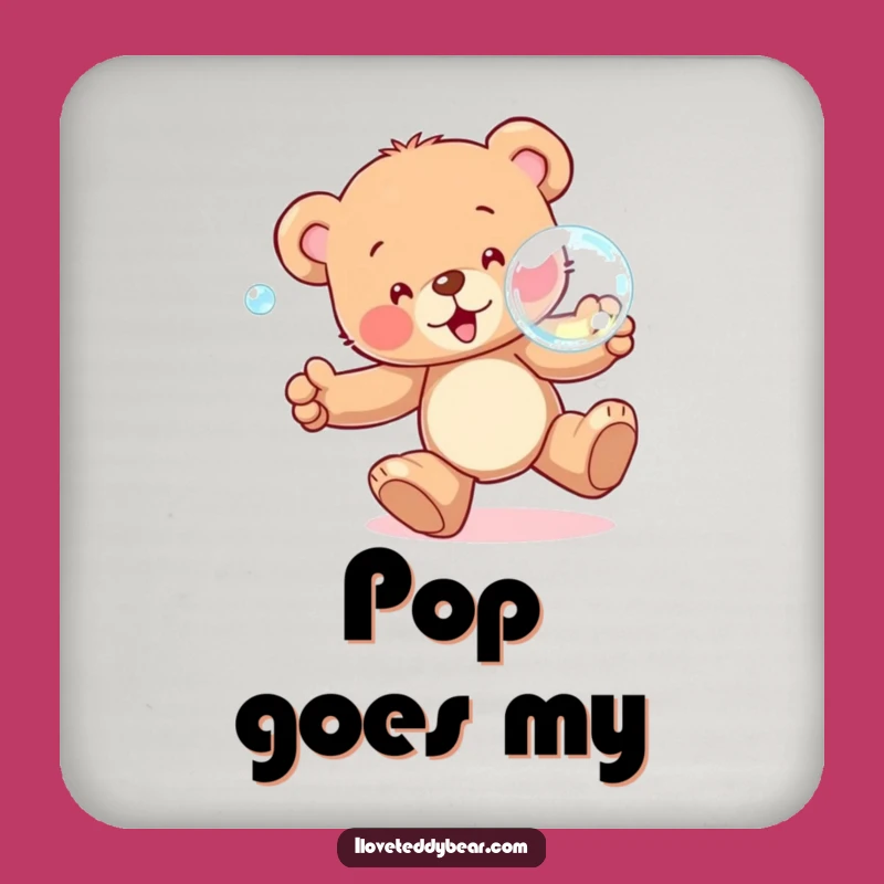 Funny Teddy Bear Bubble Chase Coaster: Protect Surfaces with Playful Charm - Cute Gift