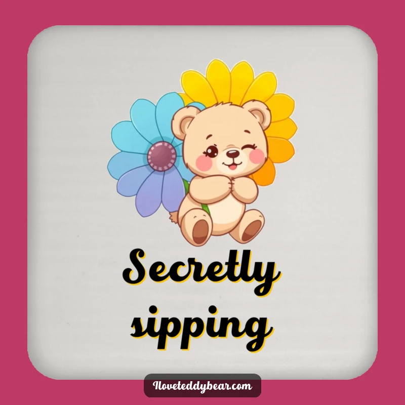 Funny Mischievous Teddy Bear Coaster: Protect Surfaces with Secret Charm, Great Funny Gift