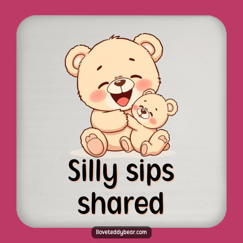 Funny Tickle Bear Coaster - Protect Surfaces with Playfulness!