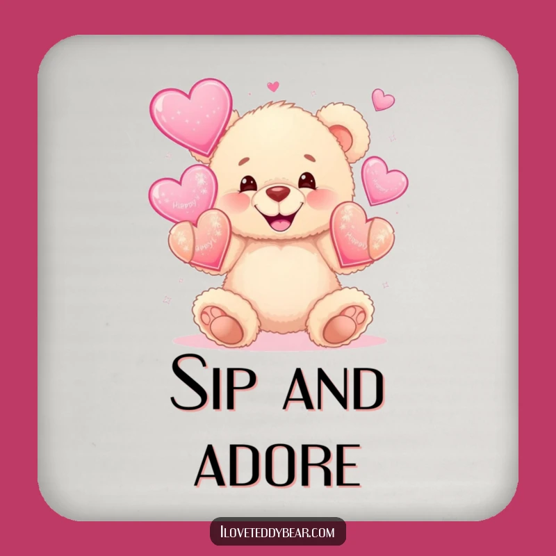 Funny Juggling Bear Drink Coaster: Protect Surfaces with Love!