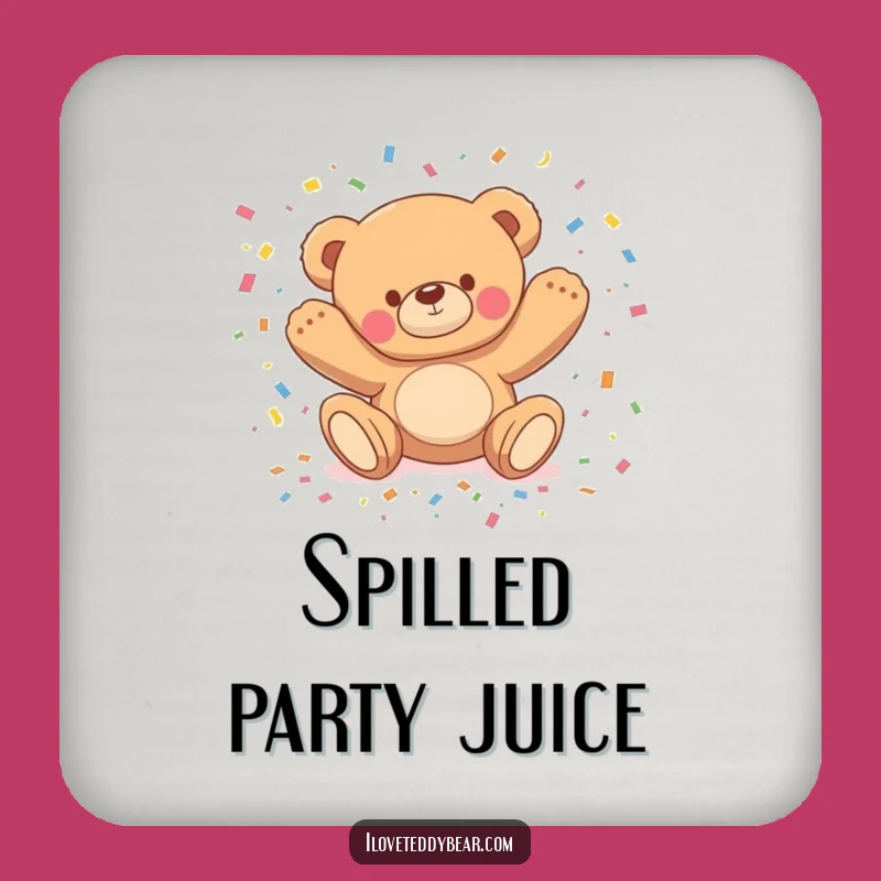 Funny Tripping Teddy Bear Coaster - Protect Surfaces with Festive Fun