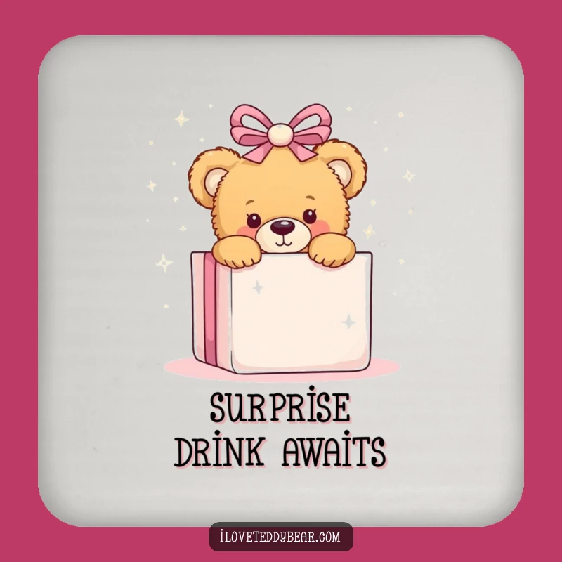 Funny Teddy Bear Peeking Coaster - Protect Surfaces with Playful Charm