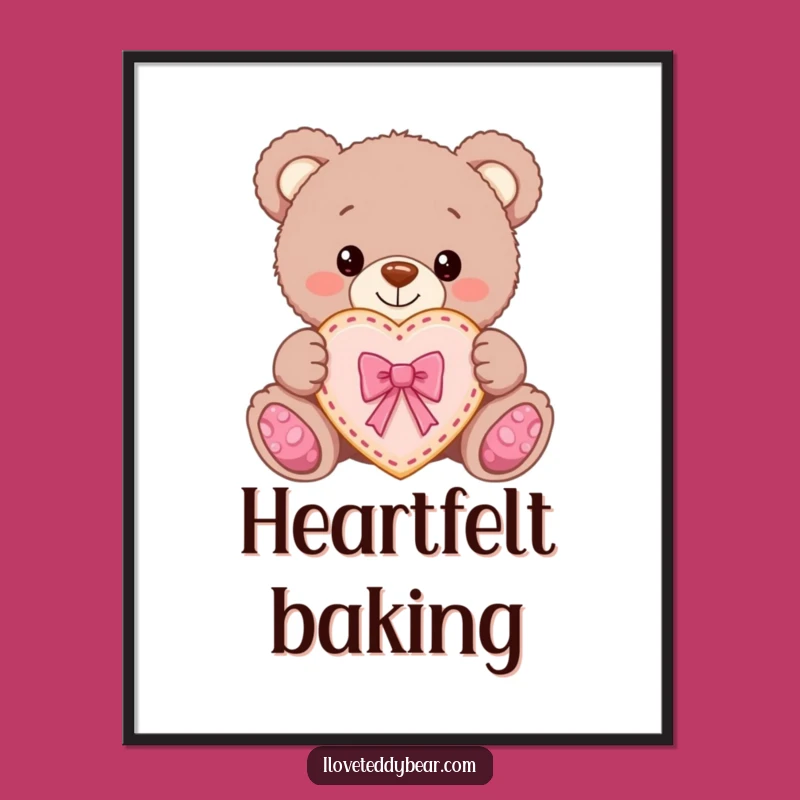 Funny Teddy Bear Cookie Gift Poster: Sweet Wall Art