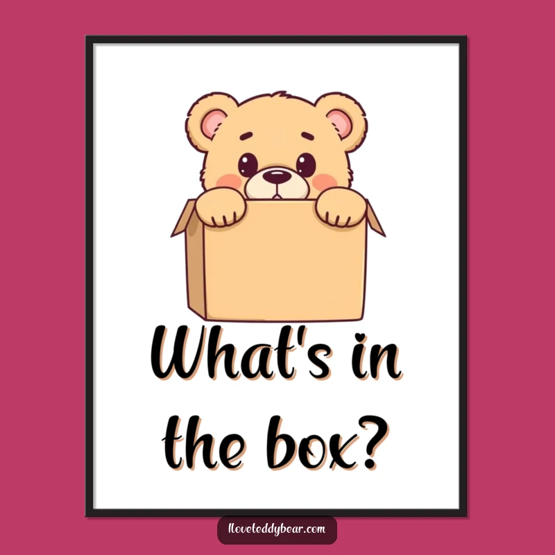 Funny Teddy Bear Surprise Poster: Hilarious Peek-a-Boo Wall Art