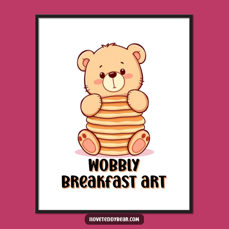 Funny Pancake Bear Poster: Hilarious Breakfast Wall Art