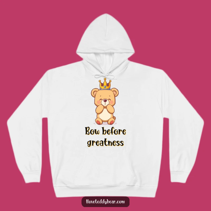 Funny Royal Teddy Bear Hoodie: Cozy Bowing Design, Ultimate Funny Gift