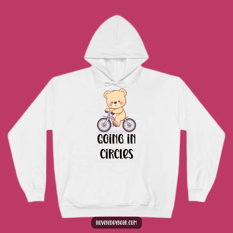 Cozy Funny Teddy Bear Unicycle Wobble Hoodie - Warm & Humorous Gift