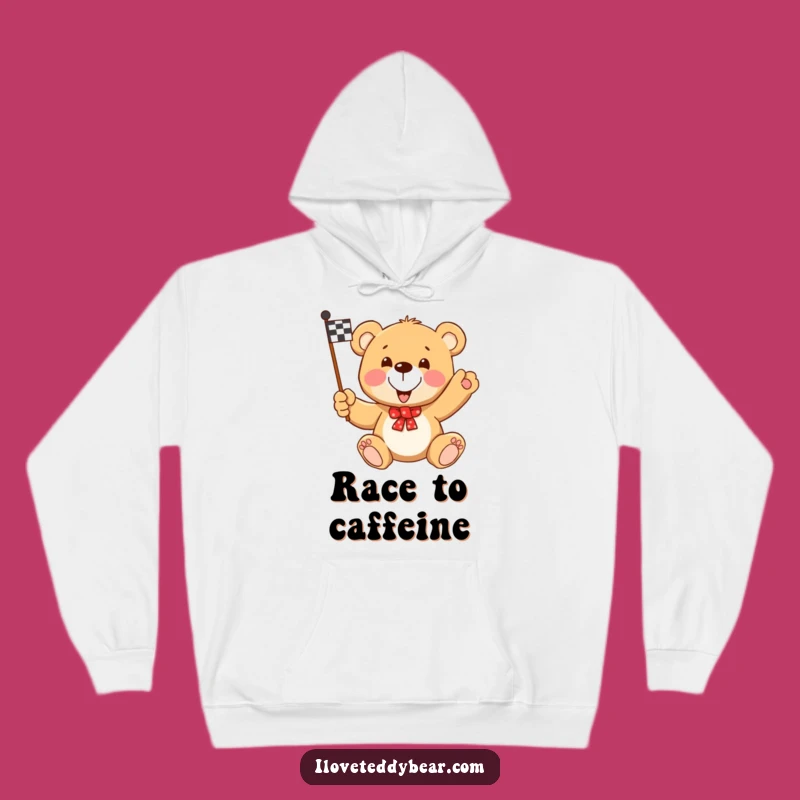 Funny Teddy Bear Racing Flag Hoodie: Cozy Champion Comfort