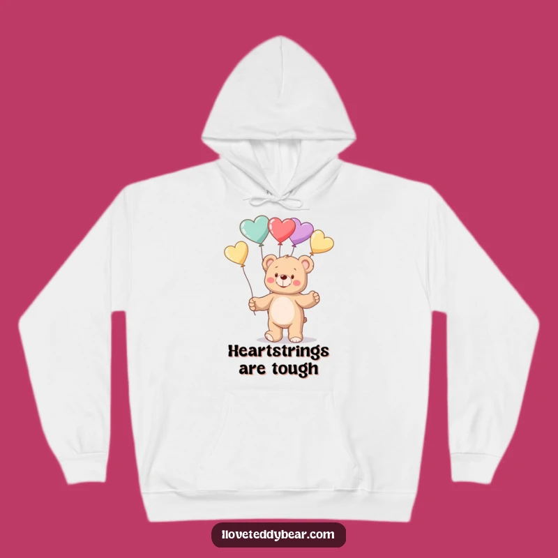 Cozy Funny Teddy Bear Juggling Hearts Hoodie - Warm & Humorous Gift