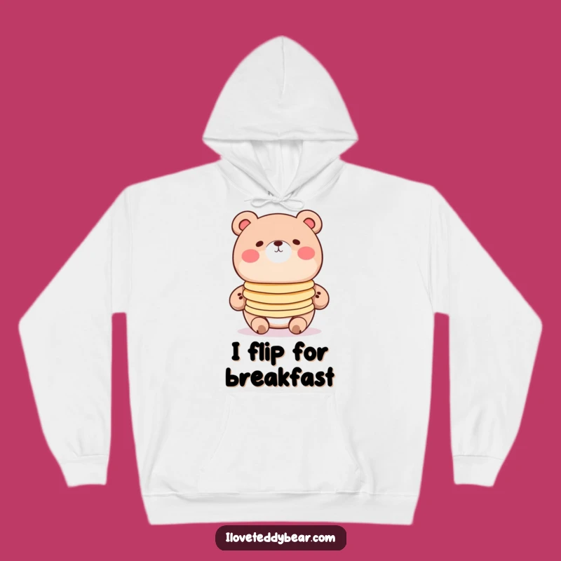 Cozy Pancake Bear Hoodie - Warm and Funny Cartoon Art Gift