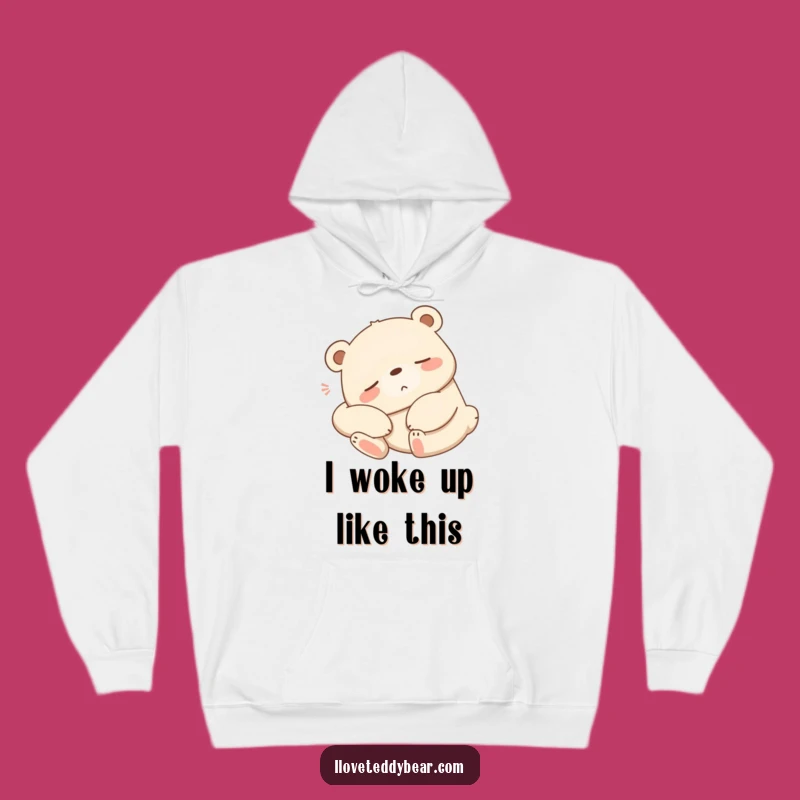 Cozy Sleepy Bear Hoodie - Warm Cartoon Art for Ultimate Comfort