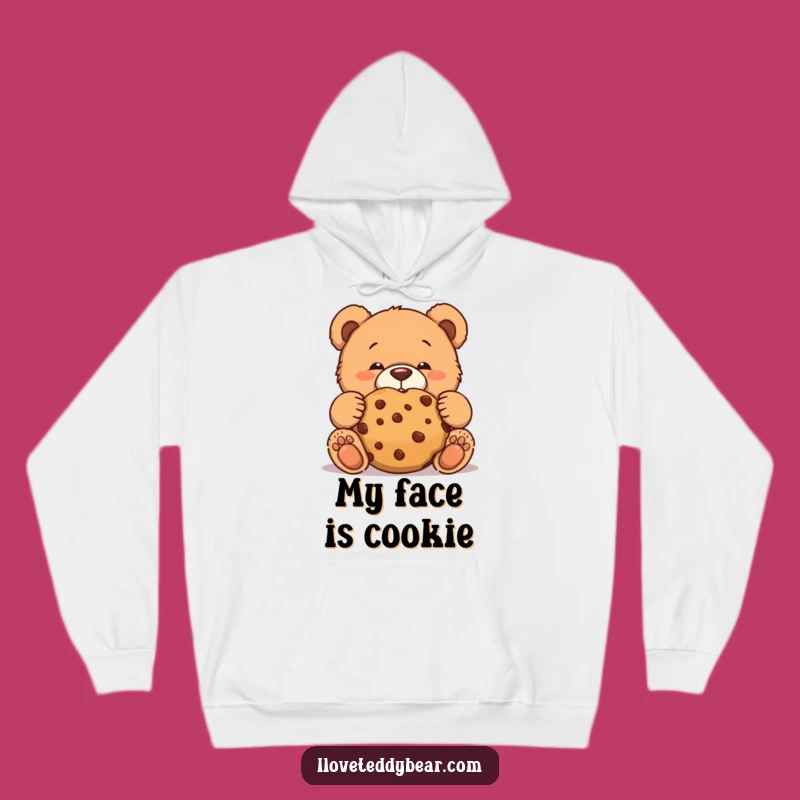 Funny Teddy Bear Cookie Face Hoodie: Cozy Discreet Humor