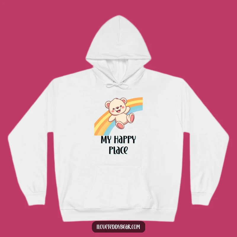 Cozy Funny Teddy Bear Rainbow Slide Hoodie: Embrace the Magic!