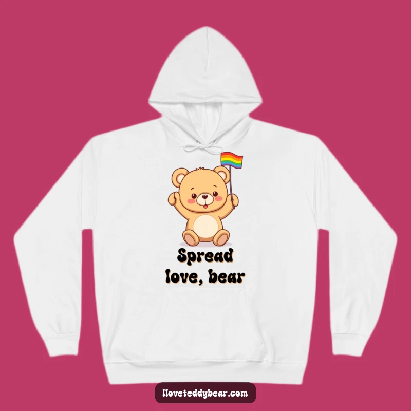 Funny Teddy Bear Rainbow Hoodie: Cozy Pride, Warm Celebration Gift