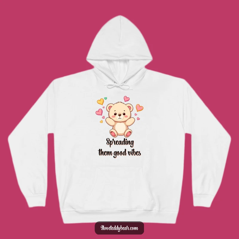 Funny Teddy Bear Juggling Hearts Hoodie: Cozy Up with Love