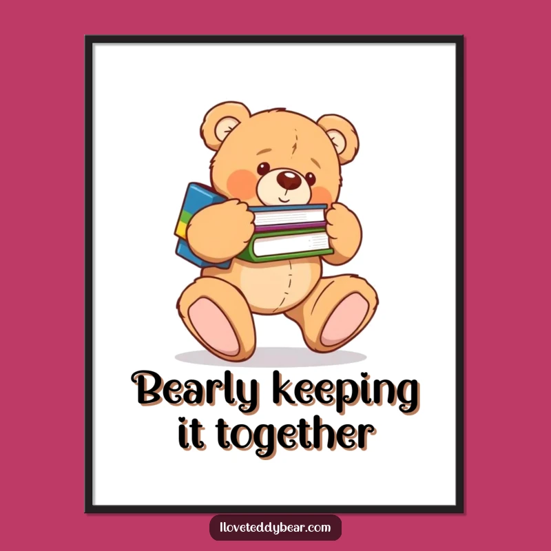 Free Printable Clumsy Bear Art - Humorous Downloadable Wall Decor