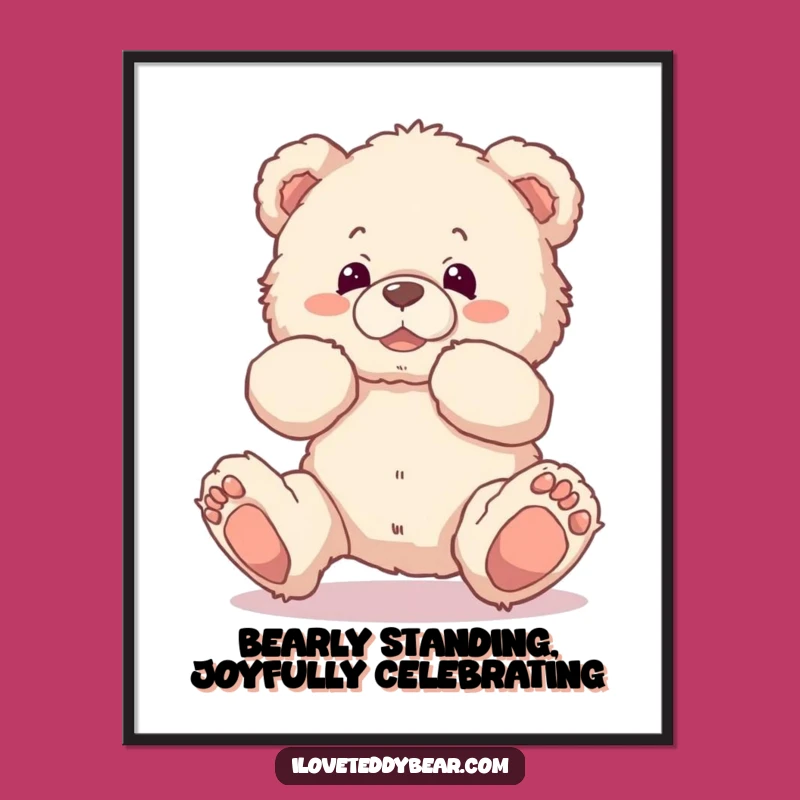 Free Printable Wall Art: Tripping Teddy Bear, Funny Decor, Downloadable Art