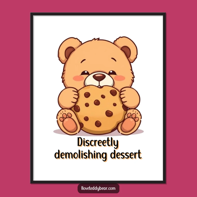 Free Printable Teddy Bear Wall Art: Cookie Face for Funny Downloadable Decor