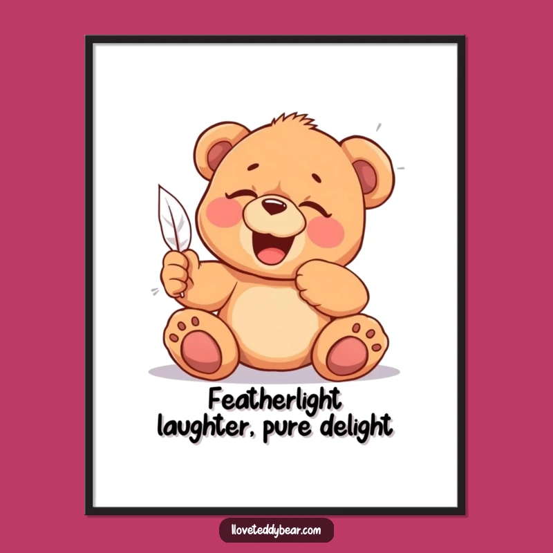 Free Printable Tickled Teddy Wall Art - Funny Downloadable Cozy Decor