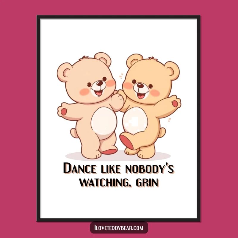 Free Printable Wall Art: Silly Bears Dance - Funny Downloadable Decor Gift