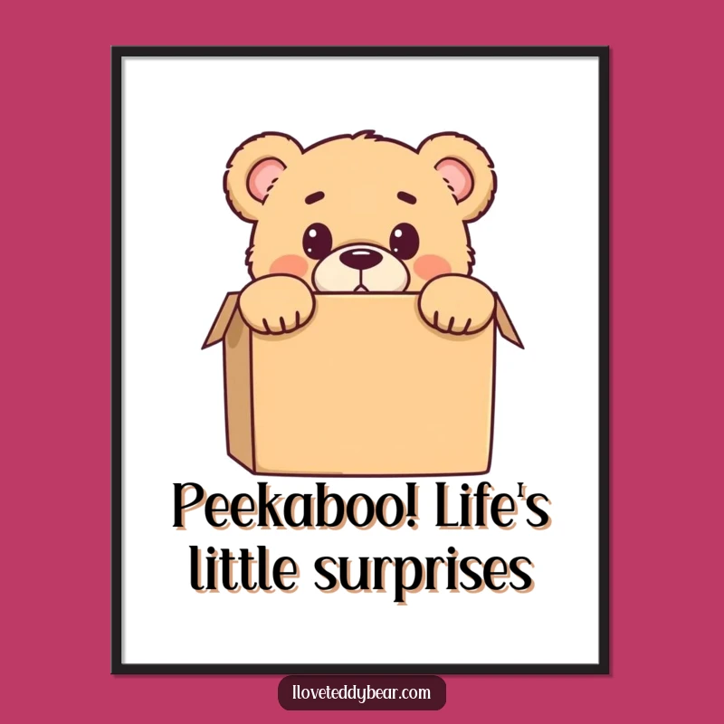 Free Printable Wall Art: Surprised Teddy Bear, Funny Downloadable Home Decor Gift