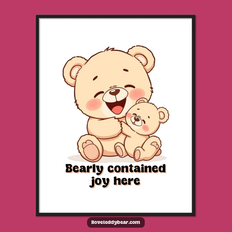 Funny Free Printable Wall Art: Teddy Bear Giggles! Downloadable Art for Kids Room