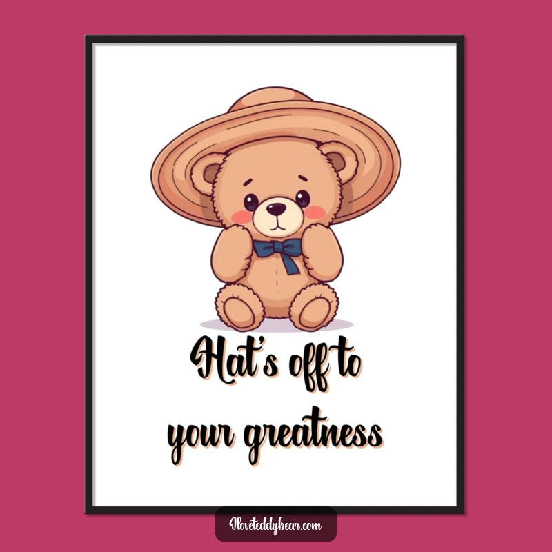Funny Free Printable Wall Art: Teddy Bear Hat Shenanigans - Downloadable Whimsical Decor