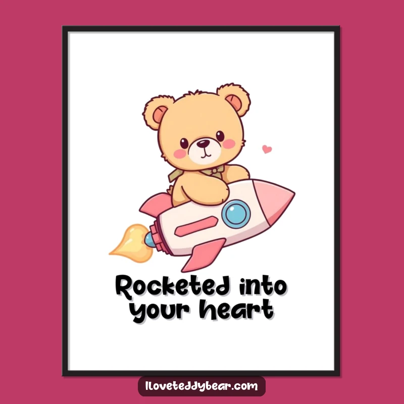 Funny Free Printable Wall Art: Teddy Bear Rocket Adventure! Downloadable Art for Kids Room