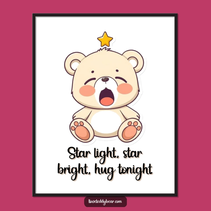 Free Printable Wall Art: Sleepy Teddy Bear Dreams, Cozy Downloadable Decor