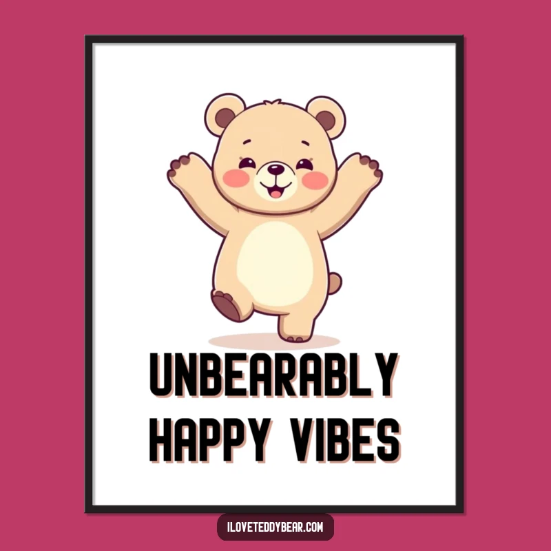 Funny Free Printable Wall Art: Dancing Bear Decor, Energetic Downloadable Art for a Lively Space