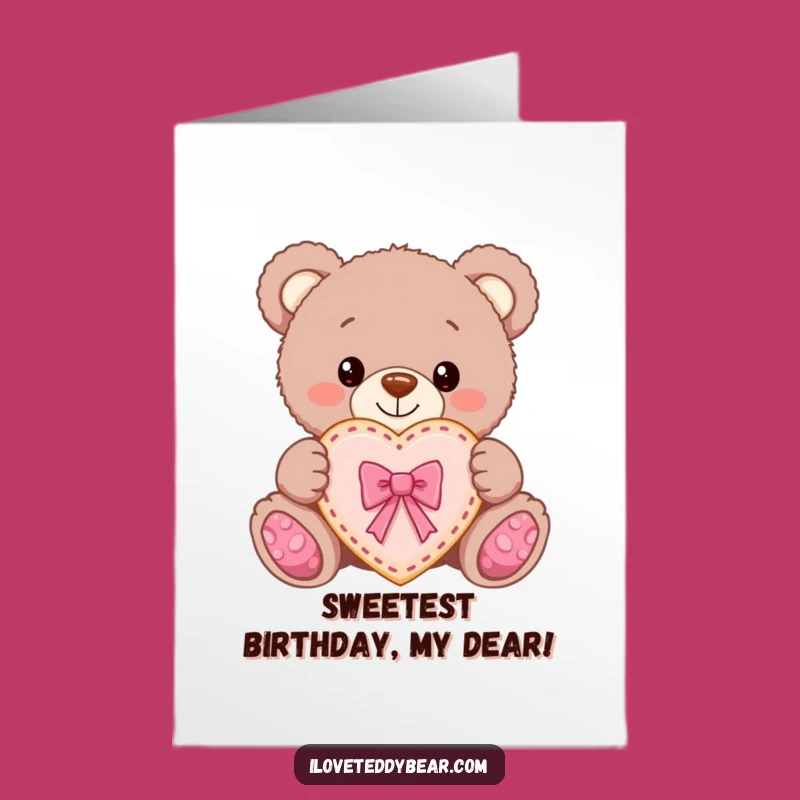 Free Printable Birthday Card: Teddy Bear Sweet Treat, Loving Downloadable Gift