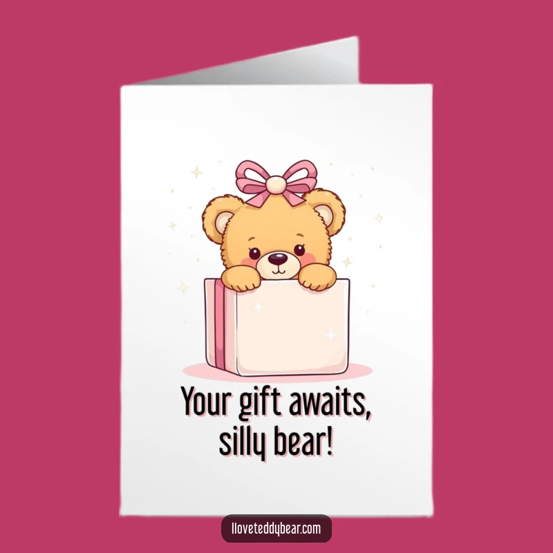 Free Printable Teddy Bear Birthday Card: Hilarious Peek Surprise Downloadable Gift