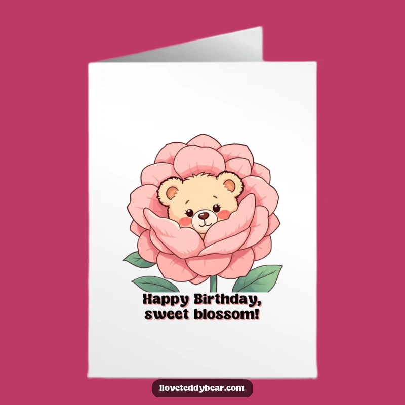Free Printable Shy Teddy Bear Birthday Card: Sweet Downloadable Gift for Gentle Souls